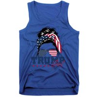 Trump Messy Bun Trump 2024 Election American Flag Meaningful Gift Tank Top