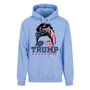 Trump Messy Bun Trump 2024 Election American Flag Meaningful Gift Unisex Surf Hoodie