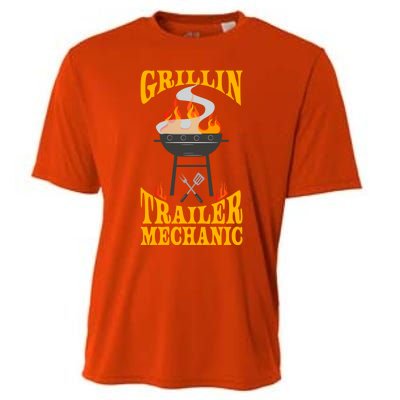 Trailer Mechanic Bbq Grill Smoker And Barbecue Chef Cute Gift Cooling Performance Crew T-Shirt