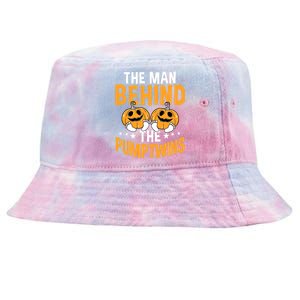 The Man Behind The Pumpkins Twins Halloween Pregnancy Tie-Dyed Bucket Hat