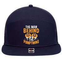 The Man Behind The Pumpkins Twins Halloween Pregnancy 7 Panel Mesh Trucker Snapback Hat