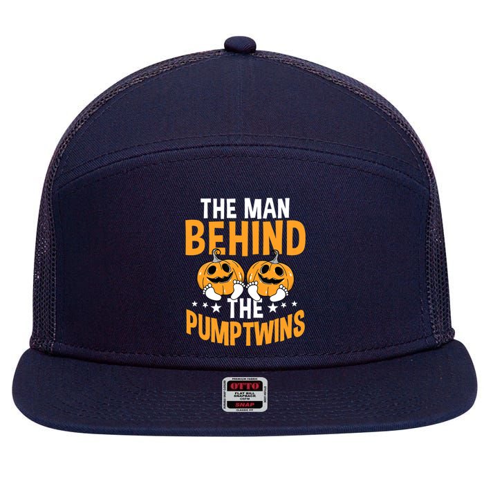 The Man Behind The Pumpkins Twins Halloween Pregnancy 7 Panel Mesh Trucker Snapback Hat