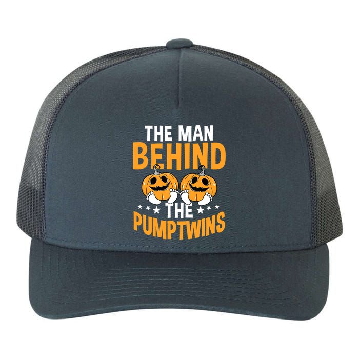 The Man Behind The Pumpkins Twins Halloween Pregnancy Yupoong Adult 5-Panel Trucker Hat