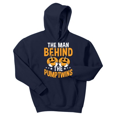 The Man Behind The Pumpkins Twins Halloween Pregnancy Kids Hoodie