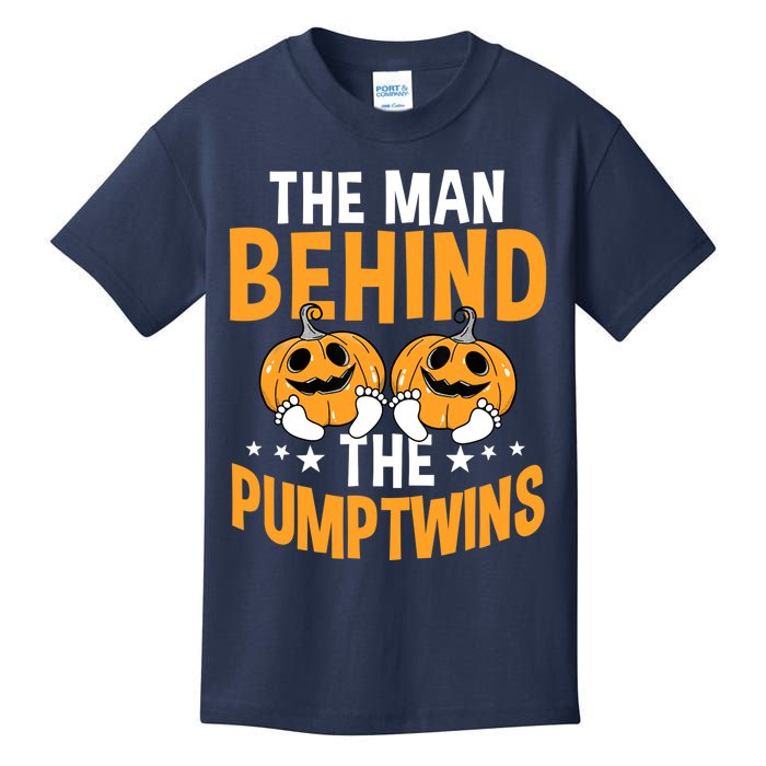 The Man Behind The Pumpkins Twins Halloween Pregnancy Kids T-Shirt