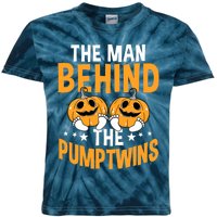 The Man Behind The Pumpkins Twins Halloween Pregnancy Kids Tie-Dye T-Shirt