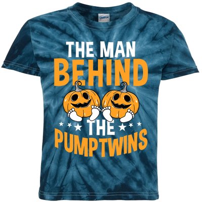 The Man Behind The Pumpkins Twins Halloween Pregnancy Kids Tie-Dye T-Shirt