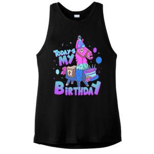 Todays My Birthday Llama Birthday Llama Decor Ladies PosiCharge Tri-Blend Wicking Tank