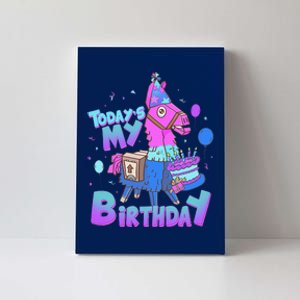 Todays My Birthday Llama Birthday Llama Decor Canvas