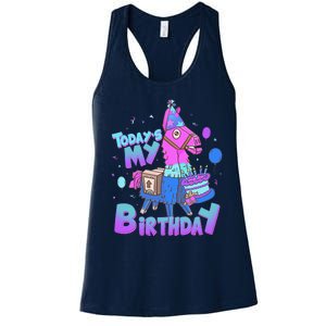 Todays My Birthday Llama Birthday Llama Decor Women's Racerback Tank