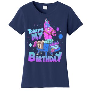 Todays My Birthday Llama Birthday Llama Decor Women's T-Shirt