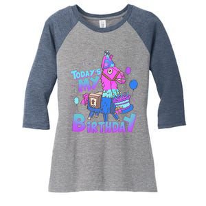 Todays My Birthday Llama Birthday Llama Decor Women's Tri-Blend 3/4-Sleeve Raglan Shirt