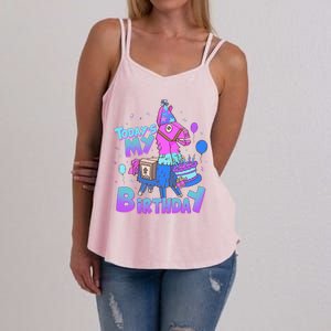 Todays My Birthday Llama Birthday Llama Decor Women's Strappy Tank