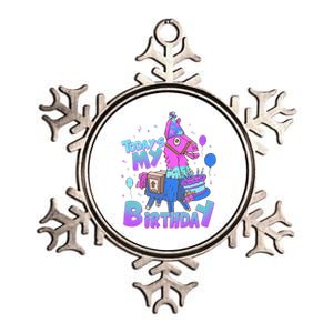 Todays My Birthday Llama Birthday Llama Decor Metallic Star Ornament