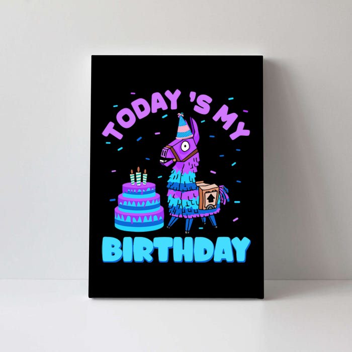 Todays My Birthday Llama Birthday Party Decorations Canvas