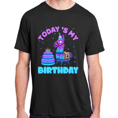 Todays My Birthday Llama Birthday Party Decorations Adult ChromaSoft Performance T-Shirt