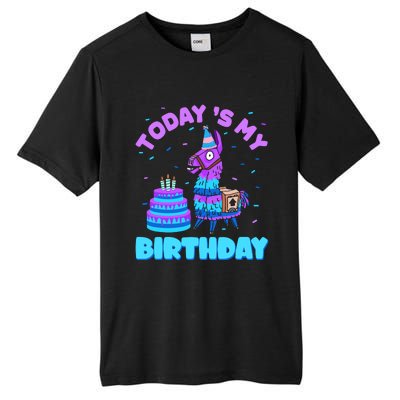 Todays My Birthday Llama Birthday Party Decorations Tall Fusion ChromaSoft Performance T-Shirt