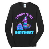 Todays My Birthday Llama Birthday Party Decorations Tall Long Sleeve T-Shirt