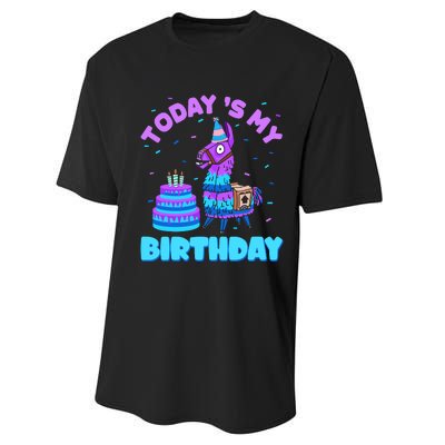 Todays My Birthday Llama Birthday Party Decorations Performance Sprint T-Shirt