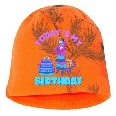 Todays My Birthday Llama Birthday Party Decorations Kati - Camo Knit Beanie