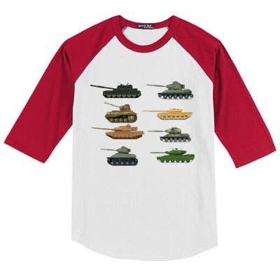 Tank Military Birthday Kids Colorblock Raglan Jersey