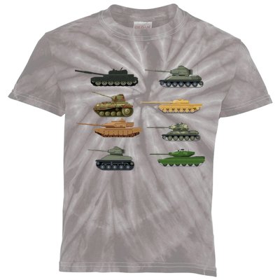 Tank Military Birthday Kids Tie-Dye T-Shirt