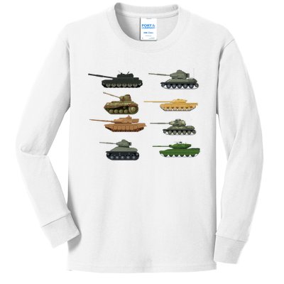 Tank Military Birthday Kids Long Sleeve Shirt