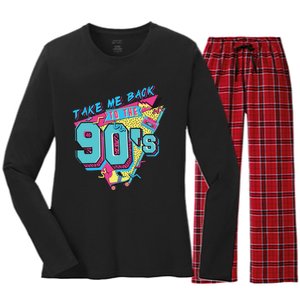 Take Me Back To The 90S Party Women's Long Sleeve Flannel Pajama Set 