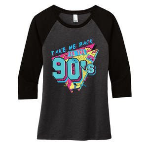 Take Me Back To The 90S Party Women's Tri-Blend 3/4-Sleeve Raglan Shirt