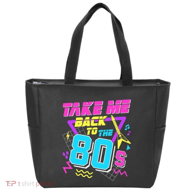 Take Me Back To The 80s Zip Tote Bag