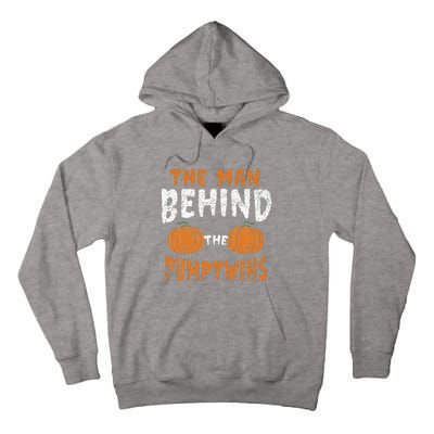 The Man Behind The Pumpkin Twins Funny Halloween Pregnancy Tall Hoodie