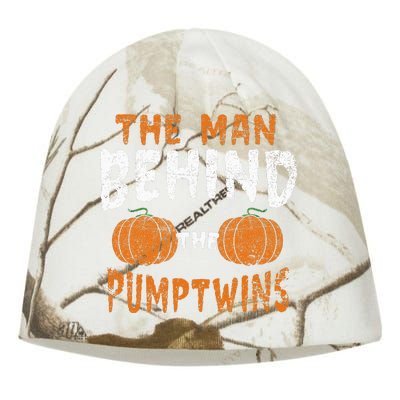 The Man Behind The Pumpkin Twins Funny Halloween Pregnancy Kati - Camo Knit Beanie