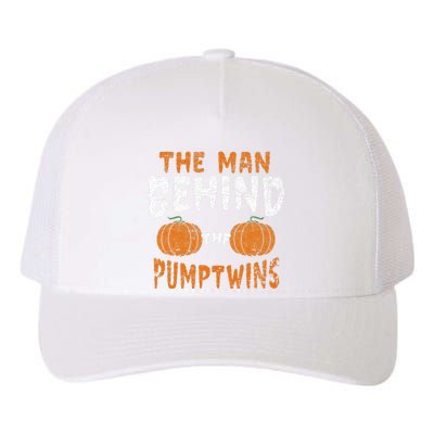 The Man Behind The Pumpkin Twins Funny Halloween Pregnancy Yupoong Adult 5-Panel Trucker Hat