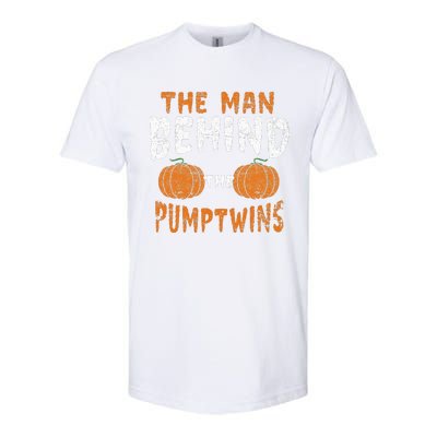 The Man Behind The Pumpkin Twins Funny Halloween Pregnancy Softstyle CVC T-Shirt