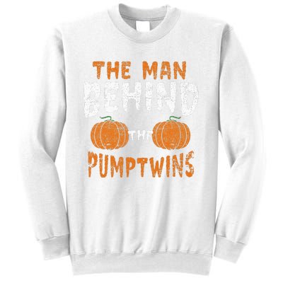 The Man Behind The Pumpkin Twins Funny Halloween Pregnancy Sweatshirt