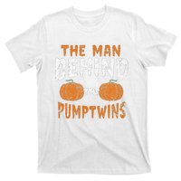 The Man Behind The Pumpkin Twins Funny Halloween Pregnancy T-Shirt