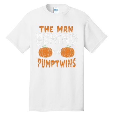 The Man Behind The Pumpkin Twins Funny Halloween Pregnancy Tall T-Shirt