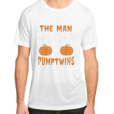 The Man Behind The Pumpkin Twins Funny Halloween Pregnancy Adult ChromaSoft Performance T-Shirt