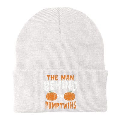 The Man Behind The Pumpkin Twins Funny Halloween Pregnancy Knit Cap Winter Beanie