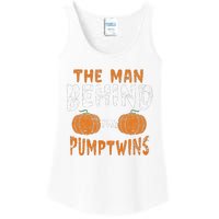 The Man Behind The Pumpkin Twins Funny Halloween Pregnancy Ladies Essential Tank