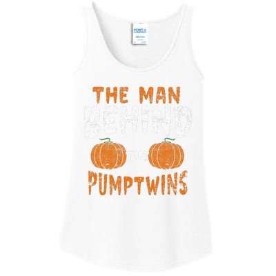 The Man Behind The Pumpkin Twins Funny Halloween Pregnancy Ladies Essential Tank