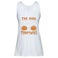 The Man Behind The Pumpkin Twins Funny Halloween Pregnancy Ladies Essential Flowy Tank