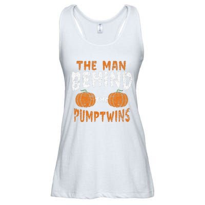 The Man Behind The Pumpkin Twins Funny Halloween Pregnancy Ladies Essential Flowy Tank