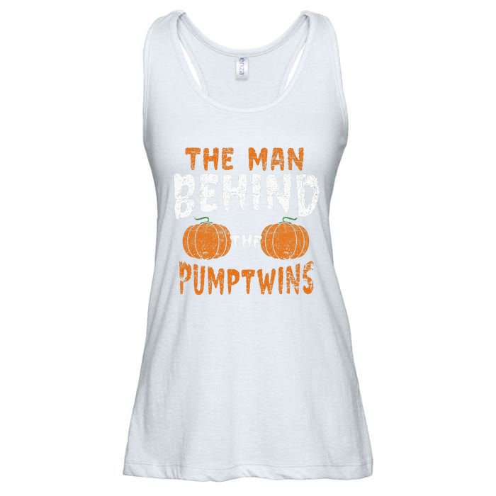 The Man Behind The Pumpkin Twins Funny Halloween Pregnancy Ladies Essential Flowy Tank