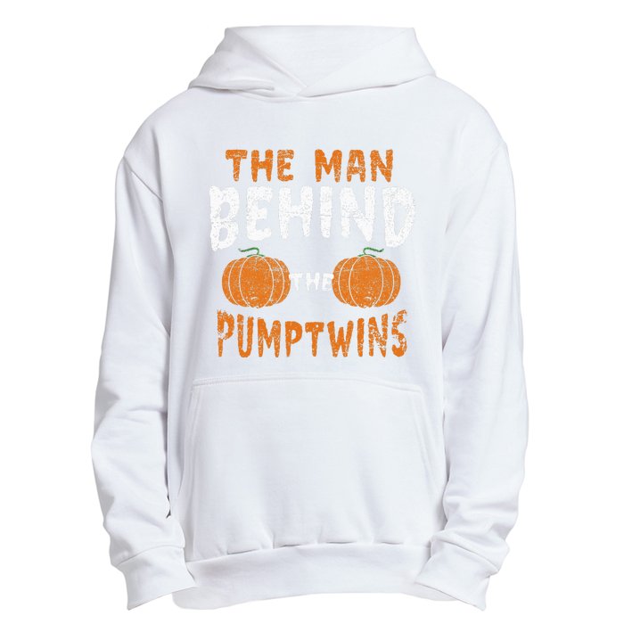 The Man Behind The Pumpkin Twins Funny Halloween Pregnancy Urban Pullover Hoodie