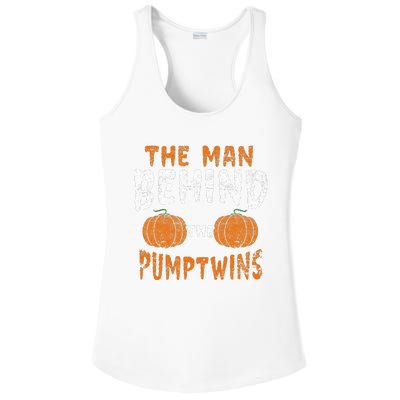 The Man Behind The Pumpkin Twins Funny Halloween Pregnancy Ladies PosiCharge Competitor Racerback Tank