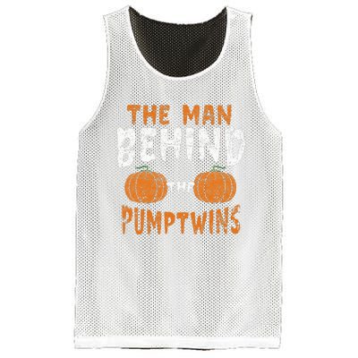 The Man Behind The Pumpkin Twins Funny Halloween Pregnancy Mesh Reversible Basketball Jersey Tank