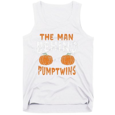 The Man Behind The Pumpkin Twins Funny Halloween Pregnancy Tank Top