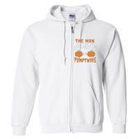 The Man Behind The Pumpkin Twins Funny Halloween Pregnancy Full Zip Hoodie