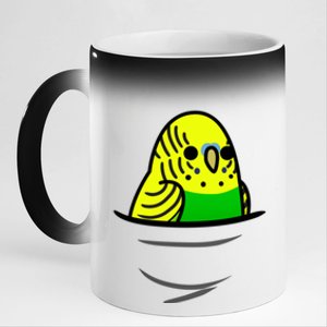 Too Many Birds! Yellow N&X27; Green Budgie 11oz Black Color Changing Mug